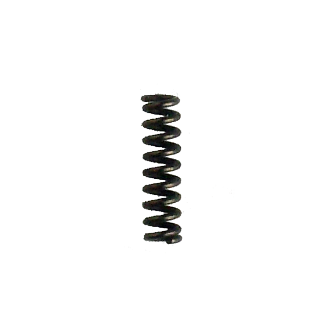 A close-up image of the SAFETY LATCH SPRING 83, a black metal coil spring known for its use as a safety latch component. The spring is vertically oriented and isolated against a white background, highlighting its spiraled structure.